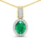 14KT Yellow Gold 1.65ctw Zambian Emerald and Diamond Pendant