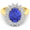 14KT Yellow Gold 3.43ct Tanzanite and Diamond Ring