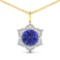 14KT Yellow Gold 2.02ctw Tanzanite and Diamond Pendant