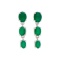 Plated Rhodium 4.05cts Green Agate Earrings