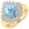 14KT Yellow Gold 2.3ctw Aquamarine and Diamond Ring