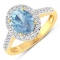 14KT Yellow Gold 1.28ctw Aquamarine and Diamond Ring