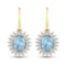 14KT Yellow Gold 2.56ctw Aquamarine and Diamond Earrings
