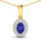 14KT Yellow Gold 0.62ctw Tanzanite and Diamond Pendant