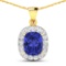 14KT Yellow Gold 3.1ctw Tanzanite and Diamond Pendant