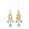 Plated 18KT Yellow Gold and Sterling Silver 4.07ctw Blue Topaz Earrings