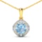 14KT Yellow Gold 1.48ctw Aquamarine and Diamond Pendant