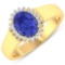 14KT Yellow Gold 1.09ct Tanzanite and Diamond Ring