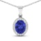 14KT White Gold 1.6ctw Tanzanite and Diamond Pendant