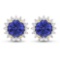14KT Yellow Gold 1.44ctw Tanzanite and Diamond Earrings