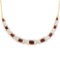 Plated 18KT Yellow Gold 4.86ctw Garnet and Diamond Pendant with Chain