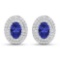 14KT White Gold 0.76ctw Tanzanite and Diamond Earrings