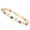 Plated 18KT Yellow Gold 6.50ctw Black Sapphire and Diamond Bracelet