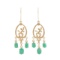 Plated 18KT Yellow Gold and Sterling Silver 3.60ctw Emerald Earrings