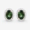 14KT Yellow Gold 1.92ctw Green Tourmaline and White Diamond Earrings
