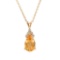 Plated 18KT Yellow Gold 3.75ct Citrine and Diamond Pendant with Chain