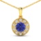14KT Yellow Gold 2.02ctw Tanzanite and Diamond Pendant