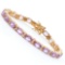 Plated 18KT Yellow Gold 13.25ctw Amethyst and Diamond Bracelet
