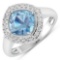 14KT White Gold 1.48ctw Aquamarine and Diamond Ring