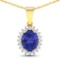 14KT Yellow Gold 1.15ctw Tanzanite and Diamond Pendant