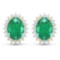 14KT Yellow Gold 2.00ctw Emerald and Diamond Earrings
