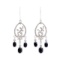 Plated Rhodium and Sterling Silver 4.40ctw Sapphire Earrings
