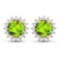 14KT Yellow Gold 1.72ctw Peridot Topaz and Diamond Earrings