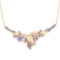 Plated 18KT Yellow Gold 2.55ctw Tanzanite and Diamond Pendant with Chain
