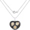 Plated Rhodium 1.11ctw Citrine and Black Spinal Pendant with Chain