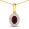 14KT Yellow Gold 0.85ctw Ruby and Diamond Pendant