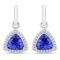 14KT White Gold 3.86ctw Tanzanite and White Diamond Earrings