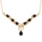 Plated 18KT Yellow Gold 4.50ctw Black Sapphire and White Topaz Pendant with Chain