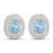 14KT Yellow Gold 1.02ctw Aquamarine and Diamond Earrings