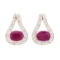 Plated 18KT Yellow Gold and Sterling Silver 2.55ctw Ruby and Diamond Earrings