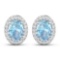 14KT White Gold 1.02ctw Aquamarine and Diamond Earrings