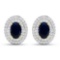 14KT Yellow Gold 1.16ctw Blue Sapphire and Diamond Earrings