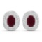 14KT White Gold 1.7ctw Ruby and Diamond Earrings