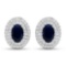 14KT White Gold 1.16ctw Blue Sapphire and Diamond Earrings