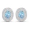 14KT White Gold 1.02ctw Aquamarine and Diamond Earrings