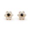 Plated 18KT Yellow Gold 0.32cts Sapphires and Diamond Earrings
