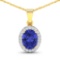 14KT Yellow Gold 1.6ctw Tanzanite and Diamond Pendant