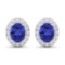 14KT White Gold 2.18ctw Tanzanite and Diamond Earrings