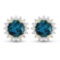 14KT Yellow Gold 1.6ctw London Blue Topaz and Diamond Earrings