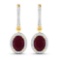 14KT Yellow Gold 3ctw Ruby and Diamond Earrings