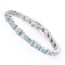 Plated Rhodium 13.50ctw Blue Topaz Bracelet