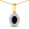 14KT Yellow Gold 0.75ctw Blue Sapphire and Diamond Pendant