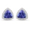 14KT White Gold 3.82ctw Tanzanite and White Diamond Earrings
