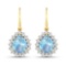 14KT Yellow Gold 2.5ctw Aquamarine and Diamond Earrings