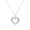Plated Rhodium 0.18ctw Diamond Heart Pendant with Chain