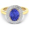 14KT Yellow Gold 1.41ct Tanzanite and Diamond Ring